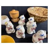 Vintage Kitchenware Collection with Glasses, Cookie Cutters and Printed Linens