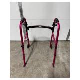 Walgreens Pink Folding Walker with Wheels