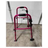 Walgreens Pink Folding Walker with Wheels