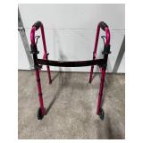Walgreens Pink Folding Walker with Wheels