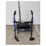 Lumex Adjustable Rollator Walker with Padded Seat and Storage Pouch