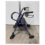 Lumex Adjustable Rollator Walker with Padded Seat and Storage Pouch