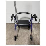 Lumex Adjustable Rollator Walker with Padded Seat and Storage Pouch