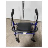 Lumex Adjustable Rollator Walker with Padded Seat and Storage Pouch