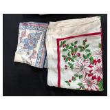 Holiday Decor Collection with Dept 56 Santabear Village Mistletoe Wedding Chapel, Table Linens, and Crochet Doilies