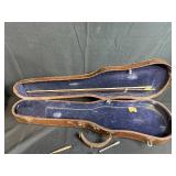 Mixed Lot of Vintage Tools, Lantern, Musical Instrument Case w Bow and Montgomery Ward Riveting Set