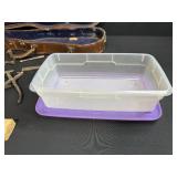 Mixed Lot of Vintage Tools, Lantern, Musical Instrument Case w Bow and Montgomery Ward Riveting Set