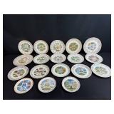 Collection of Vintage State Souvenir Plates with Decorative Borders