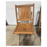 Set of 2 Wooden Folding Chairs and 1 Small Wooden Chair