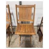 Set of 2 Wooden Folding Chairs and 1 Small Wooden Chair