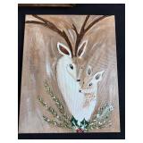 Collection of Artwork Pieces - Framed Paintings, Print, Carving, and Heritage Navy Poster