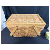 Assorted Collectibles, Bracelets, Plush Toys and Decor in Picnic Basket