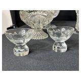 Collection of Vintage Cut Glass Crystal Serving and Tableware Pieces