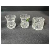 Crystal and Cut Glass Tableware Collection Including Goblets, Tumblers, and Vases