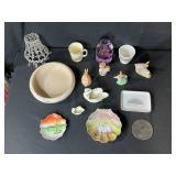 Vintage Rabbit Figurines, Bunnykins Mug, Nemadji Pottery Bowl & Decorative Collectibles Lot