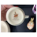 Vintage Rabbit Figurines, Bunnykins Mug, Nemadji Pottery Bowl & Decorative Collectibles Lot