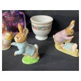 Vintage Rabbit Figurines, Bunnykins Mug, Nemadji Pottery Bowl & Decorative Collectibles Lot
