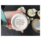 Collection of Vintage Porcelain Cups, Saucers, and Decorative Plates