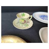 Collection of Vintage Porcelain Cups, Saucers, and Decorative Plates