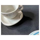 Collection of Vintage Porcelain Cups, Saucers, and Decorative Plates