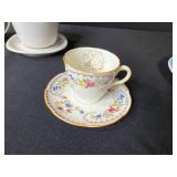 Collection of Vintage Porcelain Cups, Saucers, and Decorative Plates