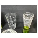 Vintage Glassware and Collectibles Lot Including Crystal Bowls, Barware, and Figurines