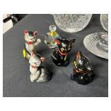 Vintage Glassware and Collectibles Lot Including Crystal Bowls, Barware, and Figurines