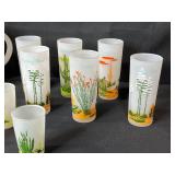 Blakely Arizona Cactus Frosted Glass Pitcher Set with Glasses and Plates