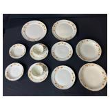 Superior Hall Quality Jewel Dinnerware Set Orange Floral Pattern