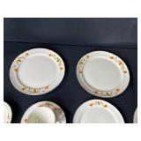 Superior Hall Quality Jewel Dinnerware Set Orange Floral Pattern