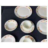 Superior Hall Quality Jewel Dinnerware Set Orange Floral Pattern