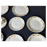 Superior Hall Quality Jewel Dinnerware Set Orange Floral Pattern