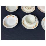 Superior Hall Quality Jewel Dinnerware Set Orange Floral Pattern