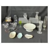 Collection of Waterford and Orrefors Crystal Vases, Candle Holders, and Decorative Glassware