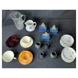 Vintage Mixed Collection of Glassware, Pottery, Porcelain, Teacups and Refillable Decorative Perfume Bottles w Orig Boxes