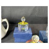 Vintage Mixed Collection of Glassware, Pottery, Porcelain, Teacups and Refillable Decorative Perfume Bottles w Orig Boxes