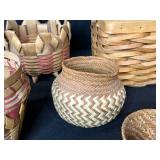 Collection of Handwoven Baskets and Decorative Trays