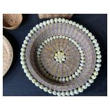 Collection of Handwoven Baskets and Decorative Trays