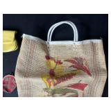 Set of Vintage Handbags Including Florida Souvenir Tote and Coin Purses