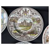 Collection of Vintage Souvenir Plates Featuring US States and Canada