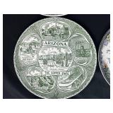Collection of Vintage Souvenir Plates Featuring US States and Canada