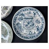Collection of Vintage Souvenir Plates Featuring US States and Canada