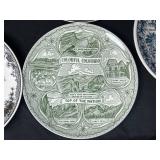 Collection of Vintage Souvenir Plates Featuring US States and Canada