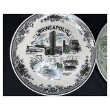 Collection of Vintage Souvenir Plates Featuring US States and Canada