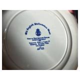 Set of Blue and White Souvenir Collector Plates - Landmarks and Scenes
