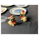 Assorted Decorative Plate Collection and Holiday Cat Figurines
