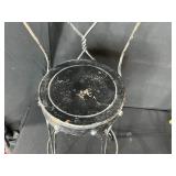 Decorative Dollhouse Miniature Furniture Set with Folk Art Plate and Faux Floral Arrangement