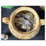 Mixed Lot of Vintage Pottery Kitchenware and Figurines - inc pc of signed pottery