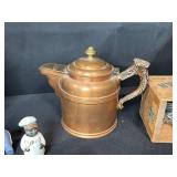 Vintage Kitchen and Utensil Lot with Ice Cream Maker, Copper Teapot, and Collectibles
