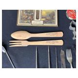 Vintage Kitchen and Utensil Lot with Ice Cream Maker, Copper Teapot, and Collectibles